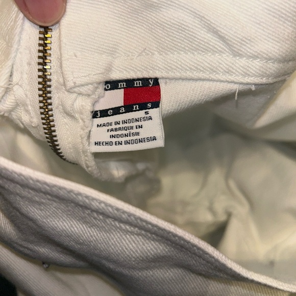 Vintage Tommy Hilfiger Pants Womens 6 White Denim Y2K Low Rise Boot Cut - Picture 10 of 12